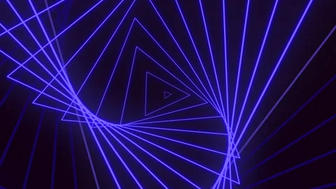 Neon blue spiral lines pattern on dark black space Stock Footage 196814107