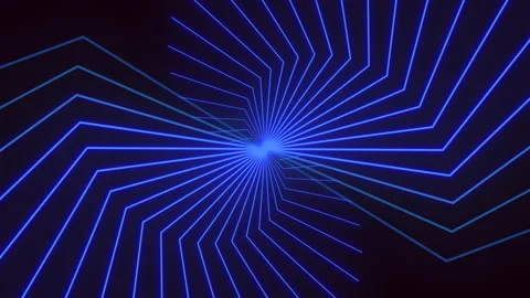 Neon blue spiral lines pattern on dark black space Stock Footage 196814561