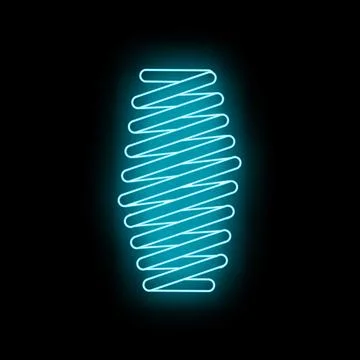 Neon blue spring coil outline vector concept Stock Illustration
