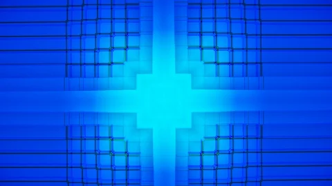 Neon blue square block background Video stock 104454808