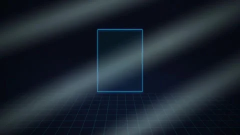 Neon blue square glowing seamless loop motion background Stock Footage 345182939