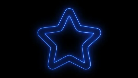 Neon blue star animation loop footage Stock Footage 323343668