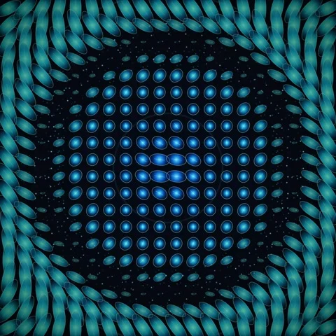 Neon blue tech abstract circle pattern flowing energy background. Stock Footage 345690407