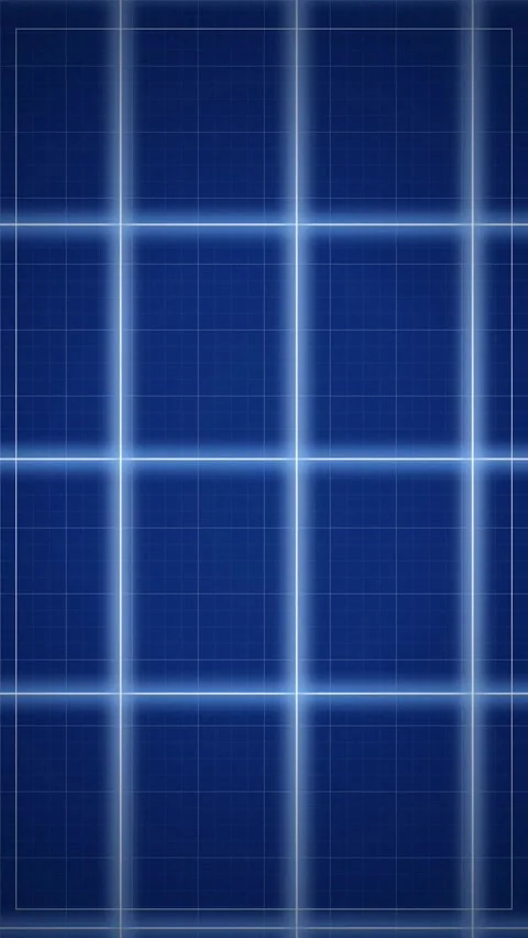 Neon blue tech grid matrix HUD screen seamless loop overlay Stock Footage 346817525