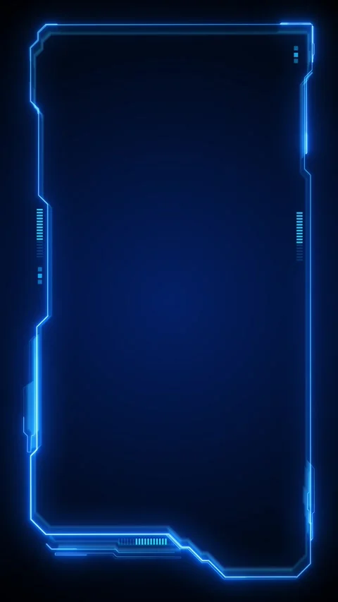 Neon Blue Technology Border Template Stock Footage 333856087