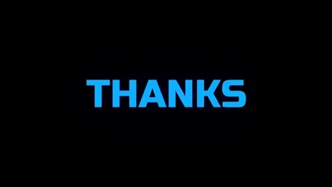 Neon blue thanks text animation with floating particles on a dark background Stock Footage 340399437