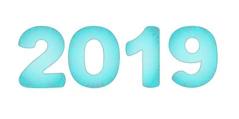 Neon blue three-dimensional patterned 2019 Illustrazione stock