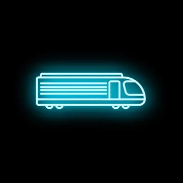 Neon blue train icon showing high speed public transport Stock-Illustration