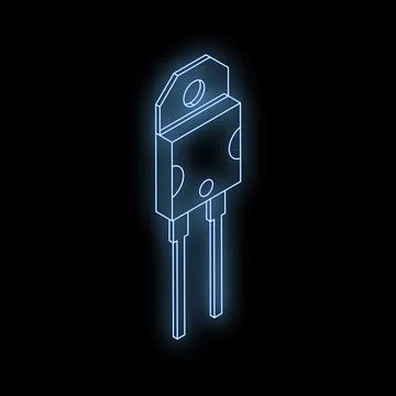 Neon blue transistor representing electronic components, suitable for project イラスト素材