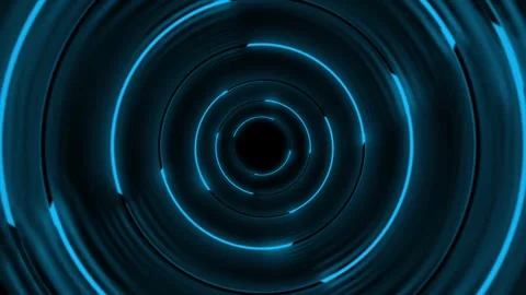 Neon Blue Tunnel Abstract Motion Graphic Stock Footage 337304570