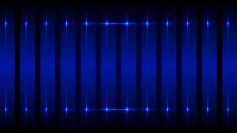 Neon blue vertical lines with glowing light flares abstract background for .. Stockillustratie