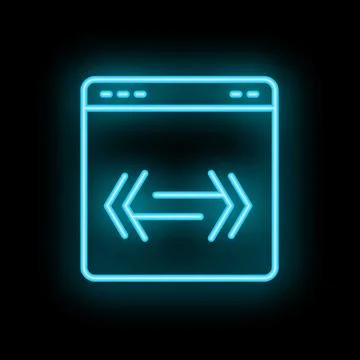 Neon blue webpage showing data transferring in opposite directions Stock-Illustration