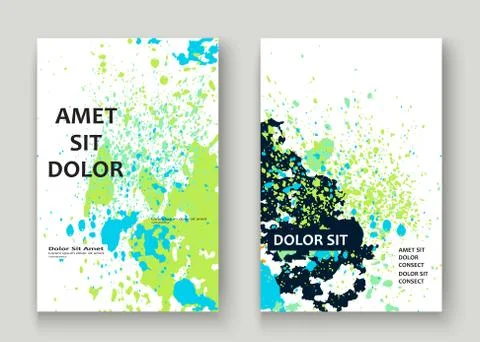 Neon blue white explosion paint splatter artistic cover design. イラスト素材