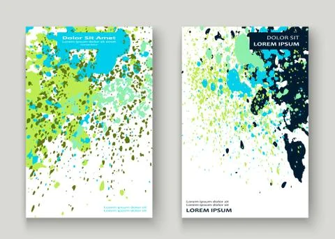 Neon blue white explosion paint splatter artistic cover design. Stock Illustration