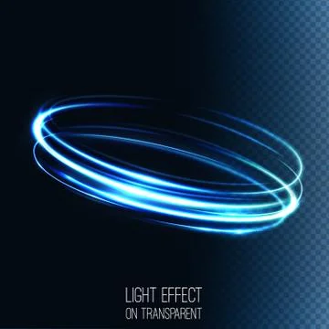 Neon blurry circles at motion . Abstract luminous swirl trail Stock Illustration