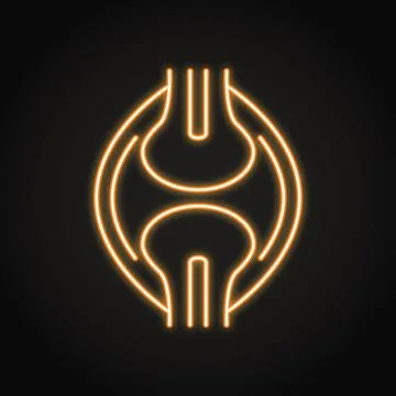 Neon bones joint icon in line style Stock Illustration