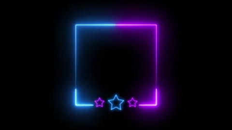 Neon border frame animated background rotating neon frame electric blue pin.. Stock Footage 285161054