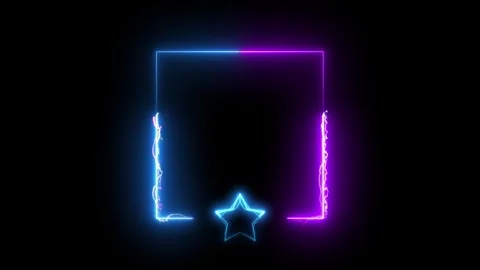 Neon border frame animated background rotating neon frame electric blue pin.. Stock Footage 285161076