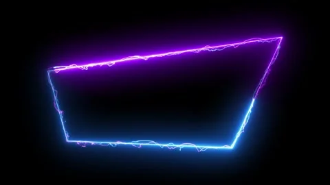 Neon border frame animated background rotating neon frame electric blue pin.. Stock Footage 285161083