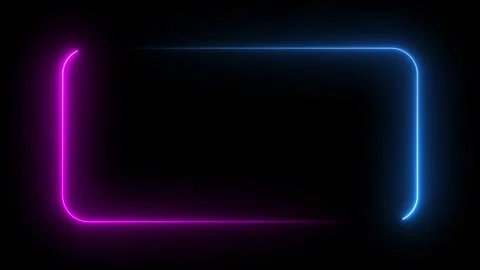 Neon border frame animated background rotating neon frame electric blue pin.. Stock Footage 285161095