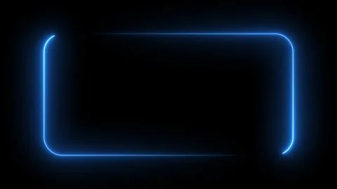 Neon border frame animated background rotating neon frame electric blue pin.. Stock Footage 285161115