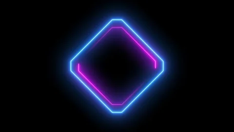Neon border frame animated background rotating neon frame electric blue pin.. Stock Footage 285161136