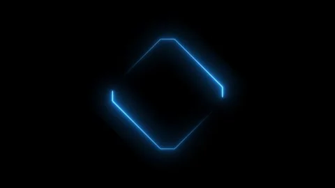Neon border frame animated background rotating neon frame electric blue pin.. Stock Footage 285161153