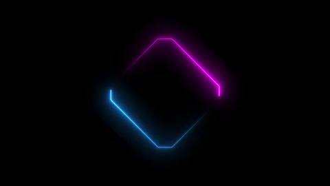 Neon border frame animated background rotating neon frame electric blue pin.. Stock Footage 285161180