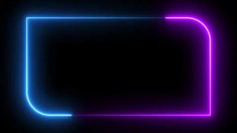 Neon border frame animated background rotating neon frame electric blue pin.. Stock Footage 285161195