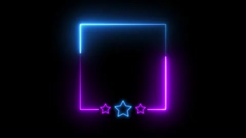 Neon border frame animated background rotating neon frame electric blue pin.. Stock Footage 285161205
