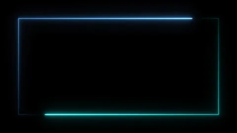 Neon Border Frame Background In Green And Blue color. 4K motion animation. Stock Footage 284427307
