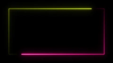 Neon Border Frame Background In pink And yellow color. 4K motion animation. Stock Footage 284427245