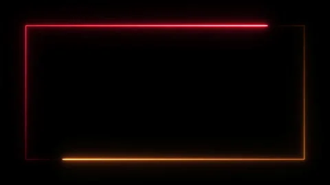 Neon Border Frame Background In red And orange color. 4K motion animation. Stock Footage 284428438
