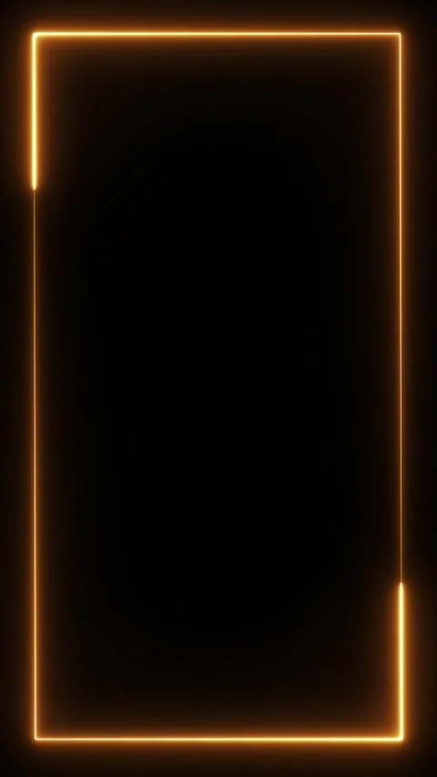 Neon border frame, golden glowing border, rectangle, square, frame Video stock 307767798