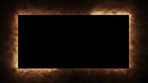 Neon border frame, mud yellow border, rectangle, square, frame, black screen Stock Footage 307578039