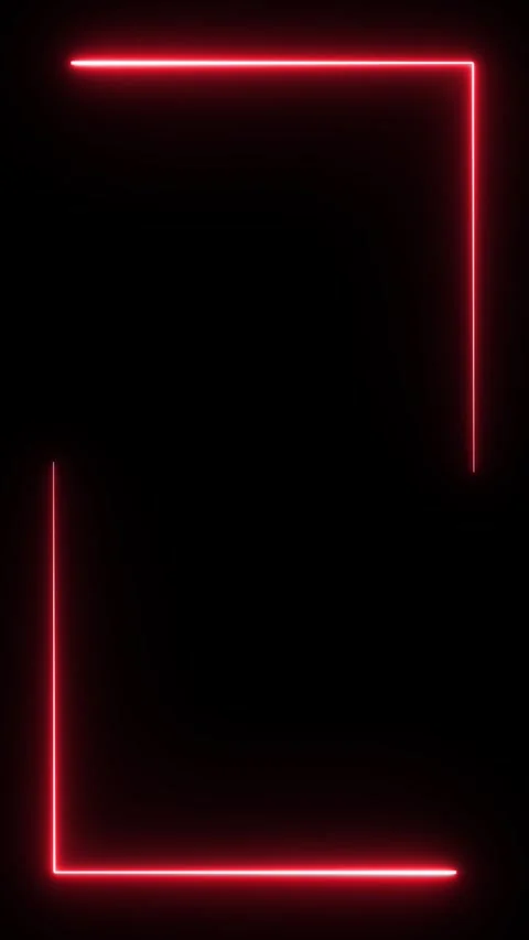 Neon border frame, red glowing border, rectangle, frame, black screen frame Stock Footage 313006485