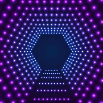 Neon Border with Light Effects Stock Illustration