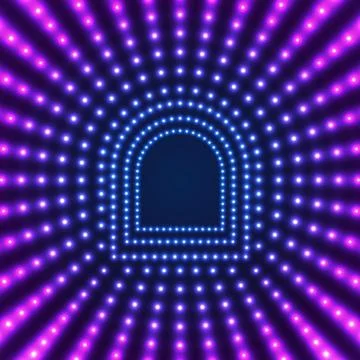 Neon Border with Light Effects Stock Illustration