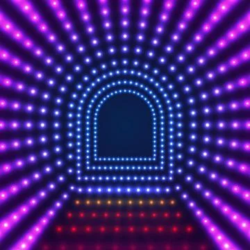 Neon Border with Light Effects Stock Illustration