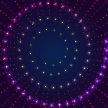 Neon Border with Light Effects Stock Illustration