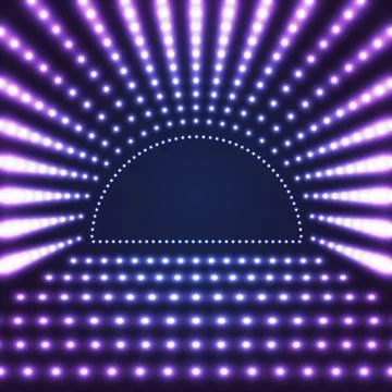 Neon Border with Light Effects Stock Illustration