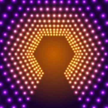 Neon Border with Light Effects Stock Illustration