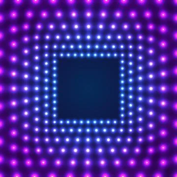 Neon Border with Light Effects Stock Illustration