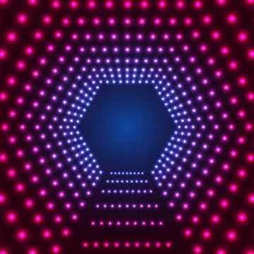 Neon Border with Light Effects Stock Illustration