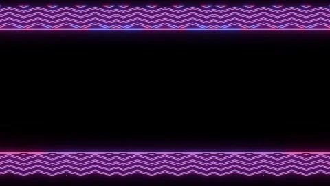 Neon Border with Zigzag Pattern Stock Footage 284390952