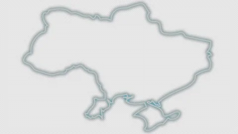 Neon borders of Ukraine. Stock Footage 173559441