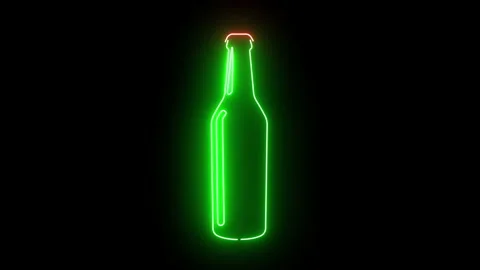 Neon bottle on black background. Stock Footage 143547540