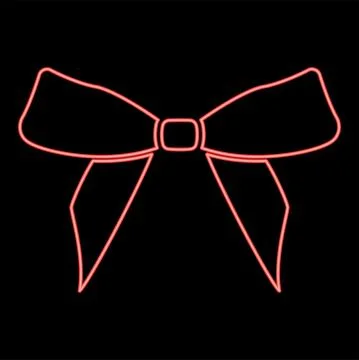 Neon bow red color vector illustration image flat style Stock Illustration