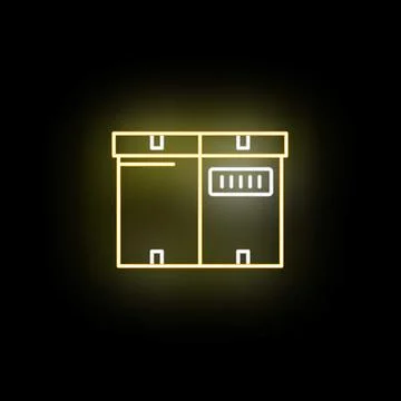 Neon box package showing shipping logistics delivery concept Stock Illustration