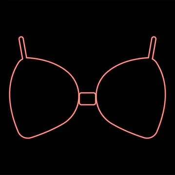 Neon bra red color vector illustration flat style image Stock Illustration